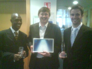 Receiving an award during my professional career